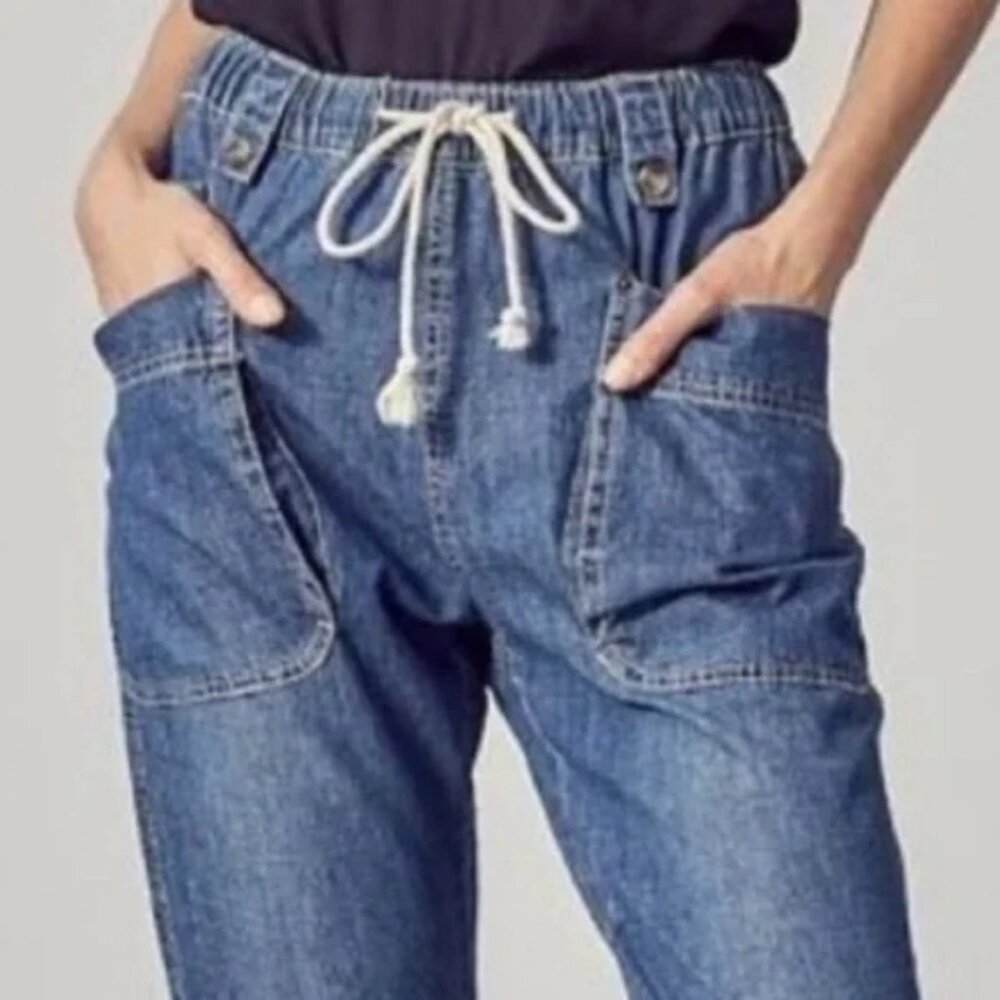 Denim Cargo Cropped Pants Medium - Picture 6 of 15